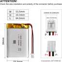 EEMB Lithium Polymer Battery 3.7V 6300mAh 105380 Lipo Rechargeable Battery with Wire JST 2.0mm Connector for Speaker and Wireless Device- Confirm Device & Connector Polarity Before Purchase