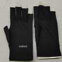 Pimoys UV Gloves for Gel Manicures UPF50+ Fingerless UV Light Protection Gloves for Gel Nails Manicure (Black)