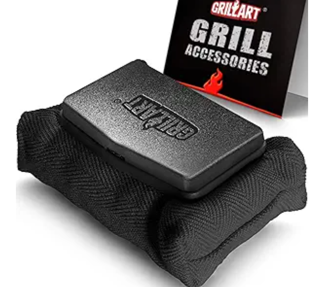 GRILLART Grill Brush Bristle Free, Replaceable BBQ Cleaning Pad (No Handle), Safe Replacement Cleaning Pad/Head for Cast Iron/Stainless Steel Grates  Dark Black