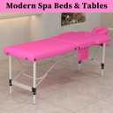civama Massage Table Massage Bed Portable, 26 LBs Light Weight Foldable Tattoo Facial Care Spa Lash Bed Aluminum Frame with Accessories Carrying Bag, Pink, Onesize