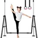 Foldable Gymnastics Bar, 5-Height Adjustable Gymnastic Bars for Kids at Home,Robust & Stable for Indoor/Outdoor Using,Weight Limit 140LBS