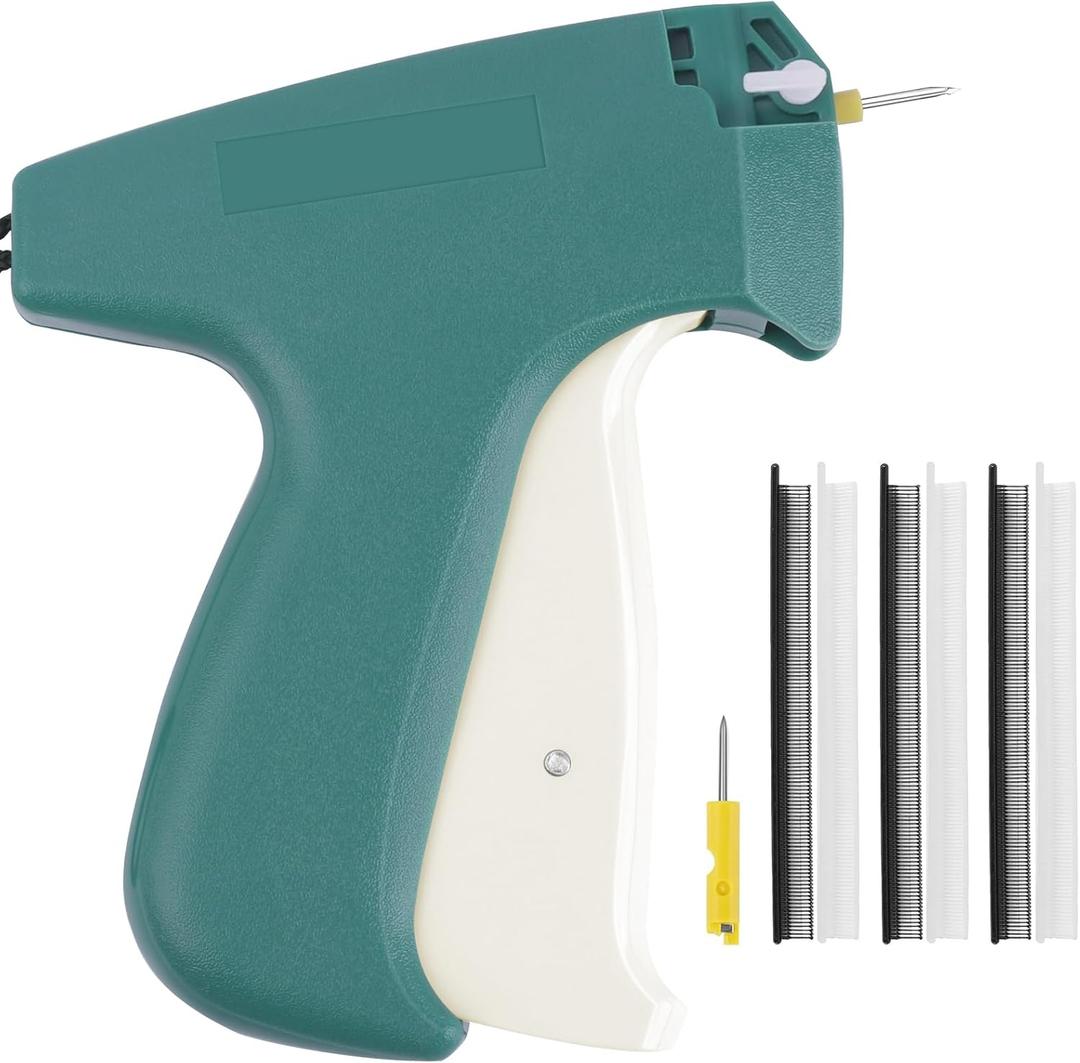 Stitch Gun for Clothes, Stitch Gun for Clothing, Stitch Quick Clothing Fixer Quilting Hemming Tools Quick Stitch with 2 Fine Needles, 1500 Black & 1500 White Fasteners