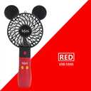 Cute Personal Mini Fan, Handheld & Portable USB Rechargeable Fan with Beautiful LED Light, 3 Adjustable Speeds, Portable Holder, for Indoor Or Outdoor Activities, Cute Mouse, Red Blue
