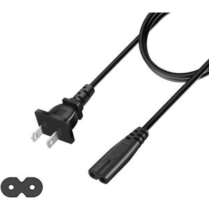 TV Power Cord 10Ft Long Plug Cable Replacement for Samsung LG TCL Sony Hisense Apple (UL Listed - Non Polarized, 125V - 18 AWG)