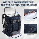 Goture Fishing Backpack with Cooler, 72L 600D Tackle Backpack Included 4 3700 Tackle Boxes, Dry & Wet Split Compartment, Large Fishing Tackle Bag with Rod Holders,Rain Cover for Travel Camping Hiking