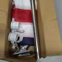 5 FT Flag Pole kit and American Flag 3x5ft with Pole Kit for Outside, Heavy Duty Flag Pole 5FT with 3x5ft American Flag, Stainless Steel Aluminum Multi-Position Flag Pole with Bracket Holder (silver)