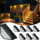 Solar Step Lights for Outside, Solar Stair Lights Outdoor Waterproof, Deck Step Lights for Fence, Patio, Yard, Porch, Front Door, Sidewalk, Garden, Patio Decor (Warm White, 7 Packs)