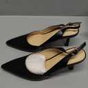 Women's Slingback Kitten Heels Closed Pointed Toe Backless Wedding Party Dress Pumps Shoes, 8