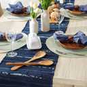 DII Handmade Chindi Tabletop, Reversible and Machine Washable, Table Runner, 14x72, Nautical Blue