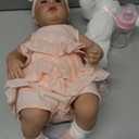 SCOM Realistic Reborn Baby Dolls - 18 Inch Real Life Doll Girl with Hair, Baby with Anatomically Correct, Newborn Lifelike Weighted Toddler with Full Body Vinyl for Ages 3+ Gift