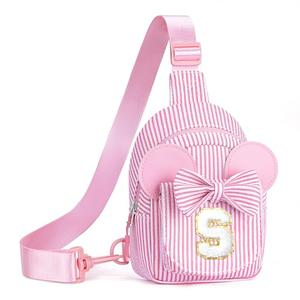 QLOVEA Crossbody Bags for Girls Travel, Initial Cross Body Bags for Kids Girl Gifts Pink Small Fanny Packs Sling Bag for Girl Personalized Friend Birthday Gifts for Girls Kid Daughter Gift (Pink S)