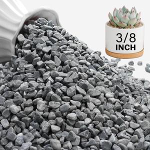 NUPICK 6 lbs Pebbles for Indoor Plants, 3/8 Inch Pea Gravel for Fish Tank, Decorative Rocks for Succulent, Natural River Stones for Vases, Cactus, Landscaping, Bird Bath, Aquarium, Grey