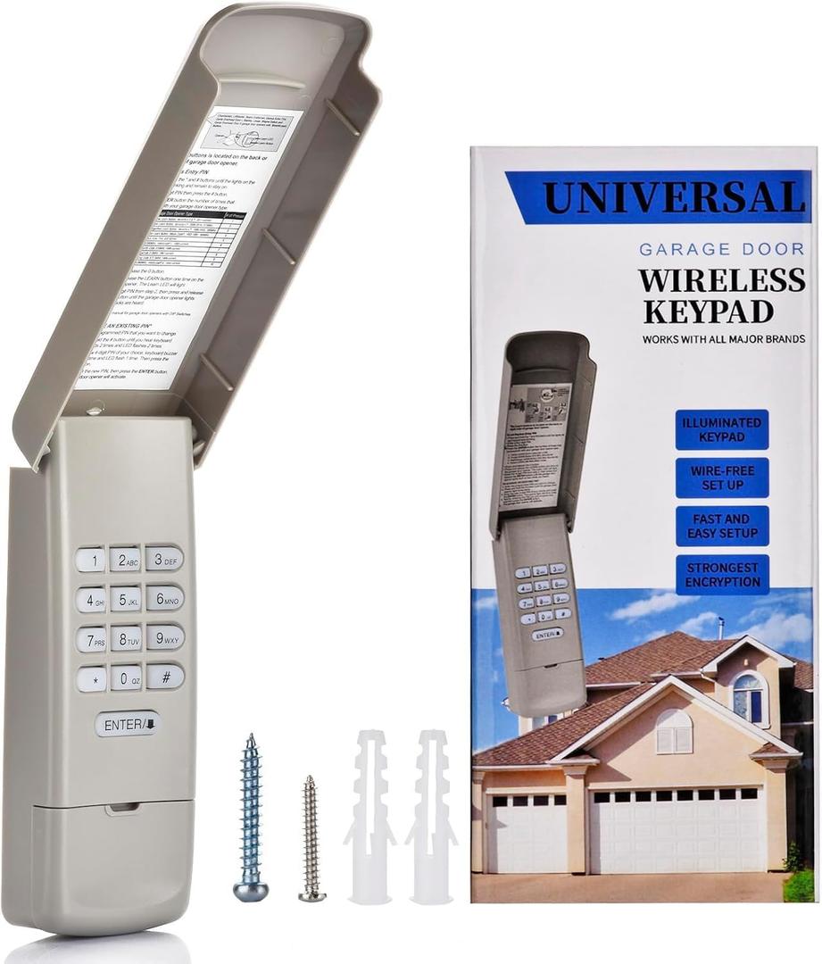 Garage Door Opener Keypad Compatible with LiftMaster 877MAX for Chamberlain LiftMaster Craftsman Garage Door Openers Since 1993Wireless Keypad Keyless Entry, Security +2.0 Garage Keypad