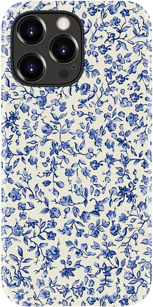 DorisMax for iPhone 13 Pro Case Cute, Preppy Trendy Floral Design | Slim Silicone Protective Hard Cover, MagSafe Compatible Aesthetic Cool Western Y2K Phone Cases for Women Girls