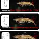 15/40 Packs Live Shrimp Hooks Saltwater Fishing Hooks - High Carbon Steel Barbed 4 Sizes Non-Piercing for Catfish Bass Multi-Environment