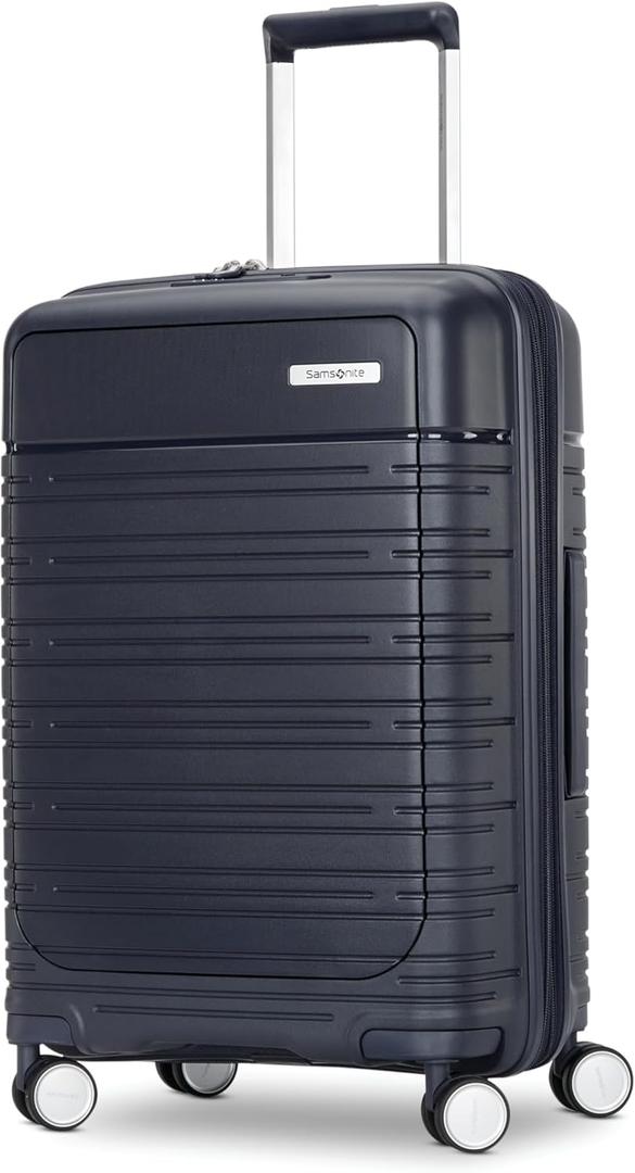 Samsonite Elevation Plus - Carry-On Hardside Luggage with QuickEntry Front Compartment - Scratch Resistant Polypropylene Shell, AirTag Holder, TSA Lock, Airline Approved - Midnight Blue
