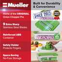Mueller Vegetable Chopper 9 Blade, Mandoline Slicer, Food Veggie Chopper, Cheese Grater, Onion Vegetable Cutter with Container, Dicer, Kitchen Gadgets & Essentials, White Sand/Green