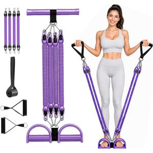 2026 New Pedal Resistance Band with Handles, Adjustable Detachable Multifunction Pedal Resistance Band, Thai Natural Rubber Tension Rope for Abs, Arms, Waist, Legs & Home Fitness