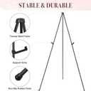 Easel Stand for Wedding Sign & Poster 63'' Easels for Display Portable Art Easel for Floor Adjustable Metal Easel Black