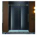 Woodbridge Frameless Single Sliding Shower Door with Double Rollers,3/8(10mm) Tempered Glass with Explosion Proof Film in Brushed Nickel Finish