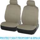BDK PolyPro Car Seat Covers Full Set in Solid Beige, Front and Rear Split Bench Seat Covers for Cars, Easy to Install Car Seats Cover Set and Accessories for Auto Trucks Van SUV - Solid Beige