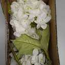 mizii 4Pcs White Artificial Hydrangea Flowers Large Fake Silk Hydrangea Flower with Leaves Stems Realistic Faux Hydrangeas Decorations for Wedding Table Centerpieces Vase Home Decor (White)