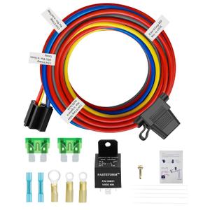 Electric Fuel Pump Relay Kit 12V Relay Bypass Switch Kit Fuel Pump Relay Wiring Harness Kit 60 Amp Waterproof Relay Kit Fit 12V System Heavy Duty Long Wires Universal Fit