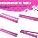 Leinuosen Wooden Mahjong Racks with Pushers 4 Set Magnet American Mahjong Tile Rack and Magnetically Attached Pushers Painted Tile Holders for Players Gift Family Game Night(Straight,Hot Pink), 42.5 X 6 X 2.5 Cm