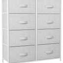 YITAHOME 8 Drawers Dresser - Fabric Storage Tower, Organizer Unit for Bedroom, Living Room & Closets - Sturdy Steel Frame, Easy Pull Fabric Bins & Wooden Top (Light Grey(new 2025))