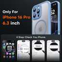 TOCOL for iPhone 16 Pro Max Phone Case Compatible with Magsafe Full Camera Protection Drop Protection Magnetic Translucent Matte Back Bumper Phone Case for 16 Pro Max 6.9-Inch (Light Blue)
