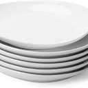 Sweese Porcelain 7.8 Inch Dessert Plates Set of 6 - White Salad Plates, Appetizer Plates, Small Plates - Dishwasher, Microwave, Oven Safe, Smooth Glaze, Scratch Resistant