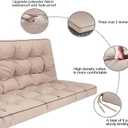 Outside Benches Cushion with Backrest, Thicken Waterproof Swing Cushions 2/3 Seater Replacement, Porch Swing Cushions Outdoor (Beige, 55"x40")