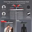 14 Inch Rain Shower Head with Handheld Spray Combo | High Pressure Dual Shower System with 9 Spray Modes, Power Jet & Pause Function, Tool-Free Easy Installation for Home Bathroom Upgrade