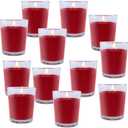 20 Packs Unscented Red Votive Candles in Glass Bulk Small Soy Wax Candles for Home Party Weddings Holiday, 20 X 1.8oz Red