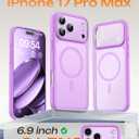TOCOL for iPhone 17 Pro Max Case, Compatible with Magsafe Charger, Full Camera Protection, Translucent Matte for iPhone 17 Pro Max Phone Case 6.9 inch (Light Purple)