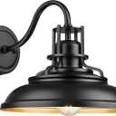 FEMILA 12 Outdoor Barn Light Fixture, Exterior Lighting Fixtures, Black Wall Mount Porch Lights Outdoor House Lights for Front Door 4FY15-1W BK