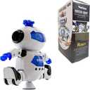 Musical Walking Dancing Robot Toy for Kids, Flashing Lights, 360 Body Spinning, Toddlers Bosys Girls Fun Figure Toy
