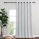 NICETOWN Room Darkening Patio Door Curtain for Living Room Darkening Grommet Sound Reducing Privacy Window Treatment for Bedroom, Greyish White, 1 Panel, W80 x L102