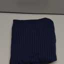 BestGirl Women's Sexy Ribbed Sweater Dresses Bodycon V Neck Off Shoulder Long Sleeve Lightweight Knit Midi Dress Navy, Size L