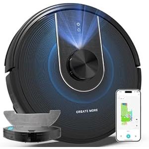 Bagotte Robot Vacuum and Mop Combo, 6000Pa Robotic Vacuums with Mapping, Automatic Self-Recharging, LiDAR Navigation, 2.4G WiFi/ App/ Alexa/ Remote Control for Pet Hair, Hard Floor, Carpet