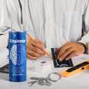 Geiserailie 6 Pcs Christmas Engineer Gifts Set for Men Include Tumbler Cup, Engineering Ruler, Socks, Keychain, Greeting Card, Gift Box for Mechanical Engineering Student Retirement Birthday Gift