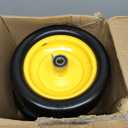 RONPOW 13x6.50-6 Flat Free Lawn Mower Tires and Wheel, for Zero Turn Mower | Universal 3/4", 5/8", 1/2" Bearings, 500 lbs Load, 4.33"-6.73" Hub Spacers, Solid Front Caster Replacement, 2-Pack Yellow