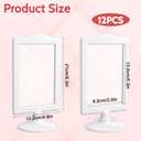 12 Pcs Double Sided Standing Picture Frames, 4x6 Inch Plastic Pedestal Photo Frame with Base, Table Top Display Holder for Wedding Menu Table Number