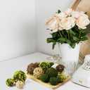 Yunsailing 36 Pcs Moss Decorative Balls for Centerpiece Bowls and Rattan Wicker Balls Handmade Orbs Spherical Assorted Vase Filler Tabletop Decor for Garden Wedding Party (Rustic, Retro Colors)