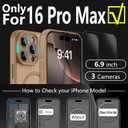 YFEMLAZ Magnetic for iPhone 16 Pro Max Case,with Screen Protectors X2,Full Camera Protection,Compatible with MagSafe,Translucent Matte,Anti-FingerprintShockproof Protective Phone Case,6.9",Brown
