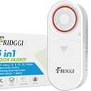 3in1 Alarm - Door Ajar Alarm, Door Chime with Delay, 0/5/10/30/60 Seconds, 2/5 Minutes, Close Door Reminder, 80 to 120 dB, Time Delay Alert When Left Open for Freezer, Home, Shop. (White)
