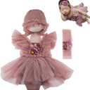 Newborn Photography Props Baby Girls Outfits,Baby Photo Props Soft Lace Headdress Bodysuits Set