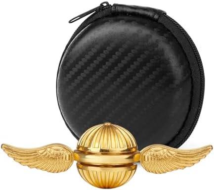 Umnodobn Gold Fidget Spinner Magic Orb Anxiety Toys Stress Relief Reducer Spin Fidgets Hand Bearing Tri Spinner Finger Spinners Toy Focus Fidgeting Restless Novelty Gift for Adults Kids