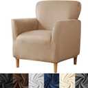 HFCNMY Banquet Armchair Slipcover,Stretch Velvet Armchair Cover Soft Chair Covers with Arms for Living Room Furniture Protector Khaki