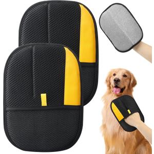 Pet Hair Removal Glove,2Pcs,Electrostatic Gloves Pet Hair Removal,Highly Efficient,Pet Hair Remover Glove,9.45-Inch Large Brush Surface,Reusable Cat Grooming Gloves for Couch,Sweater,Carpet,Curtain.